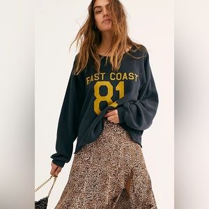 Free People Retro Brand East Coast West Coast Cropped Sweatshirt